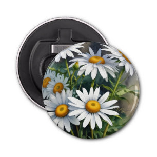 Décapsuleur Fleurs et marguerites Elégante aquarelle