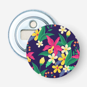 Décapsuleur Fleurs Exotiques Colorées Motif Feuilles-23021