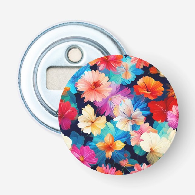 Décapsuleur Fleurs multicolores florales Motif37566 (Devant)