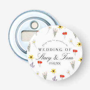 Décapsuleur Fleurs Sauvages Simples Mariage Remerciements Dess