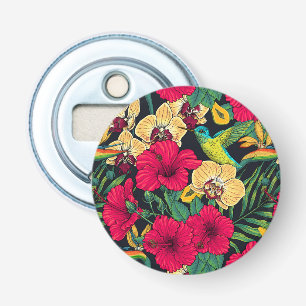 Décapsuleur Fleurs tropicales et colibri - Botanica d'été