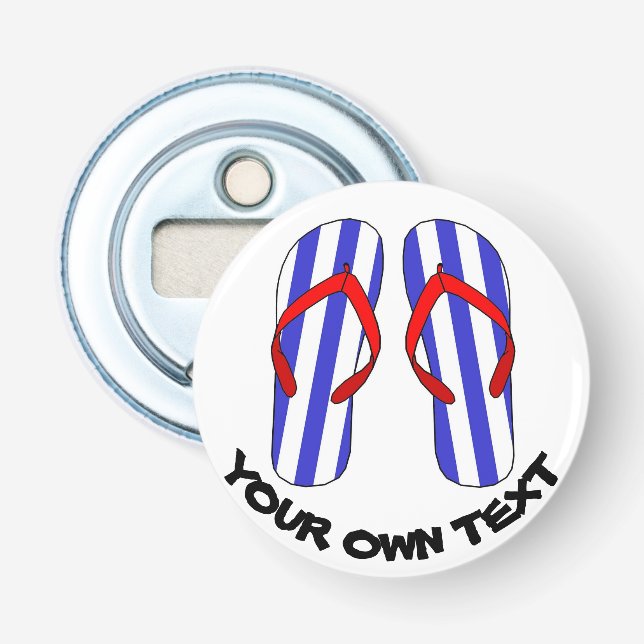 Décapsuleur Flip Flops Plage Sandales Texte Personnalisé (Devant)