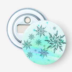 Décapsuleur Flocon de neige bleu sarcelle vert tourbillon port