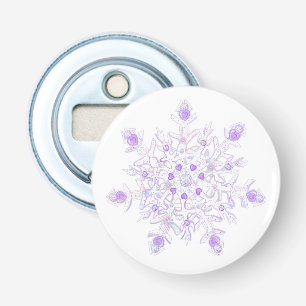 Décapsuleur flocon de neige violet clair et coeur étincelant