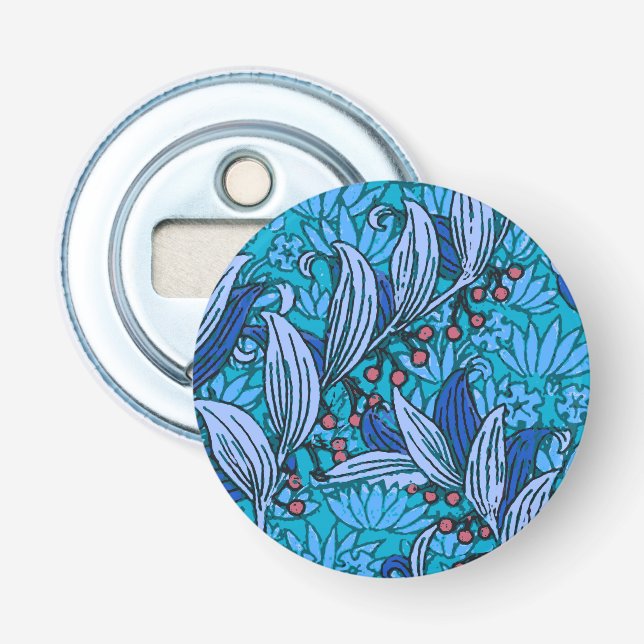 Décapsuleur Floral bleu ancien Boho moderne (Devant)