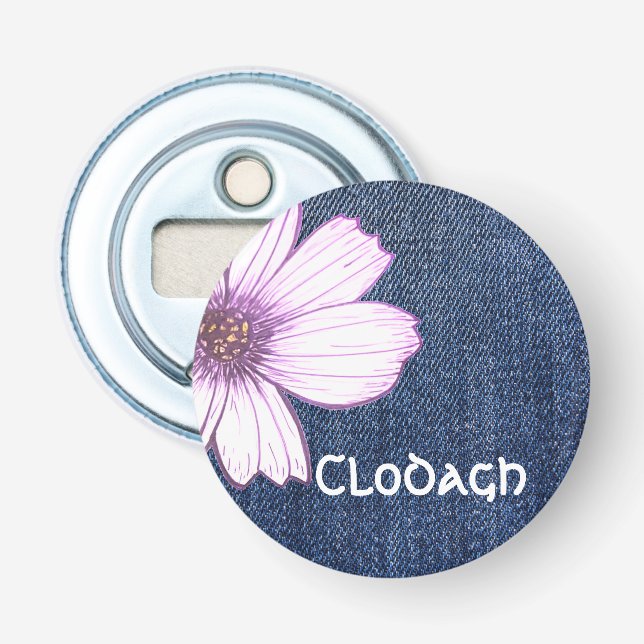 Décapsuleur Floral Custom Name blue jeans texture (Devant)
