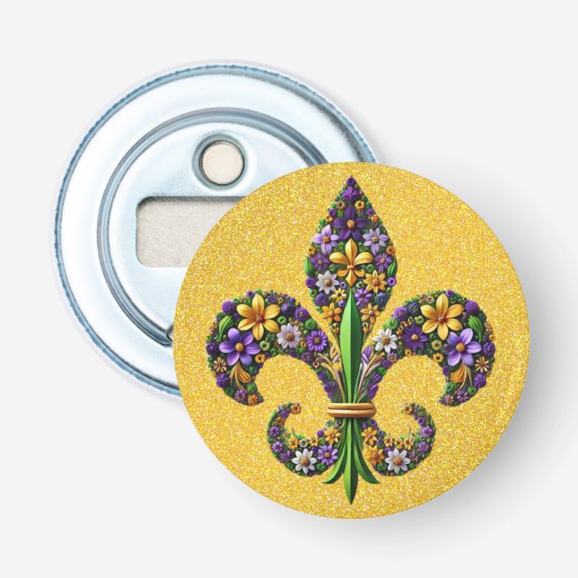 Décapsuleur Floral Mardi Gras fleur de lis (Devant)