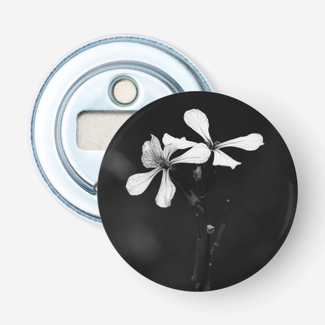 Décapsuleur floral noir et blanc minimal (Devant)