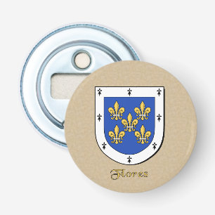 Décapsuleur Flores Armoiries héraldiques sur le style parchemi