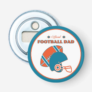 Décapsuleur Football papa sportifs amateurs orange bleu vintag