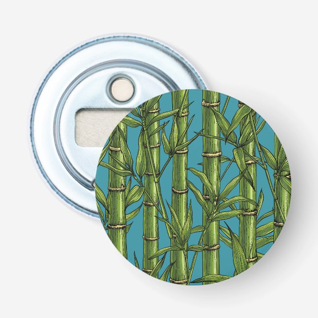 Décapsuleur Forêt de bambou sur bleu (Devant)