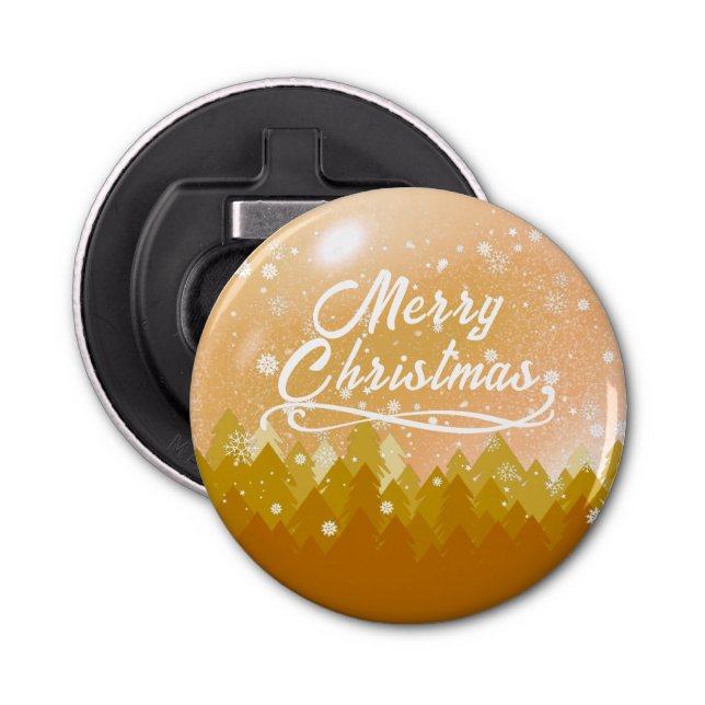 Décapsuleur Forêt de neige paisible en or Fête de Noël (Devant)