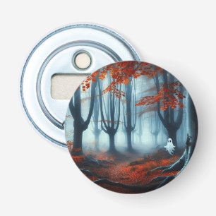 Décapsuleur Forêts éffrayantes d'automne avec un fantôme