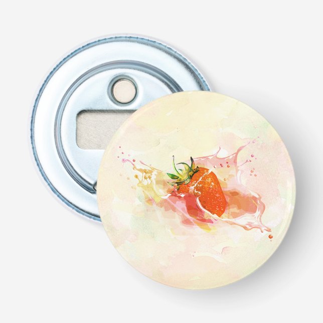 Décapsuleur Fraise Splash ! Aquarelle (Devant)