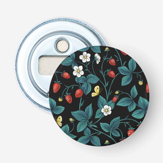 Décapsuleur Fraises sauvages rouge/jaune/bleu/noir (Devant)