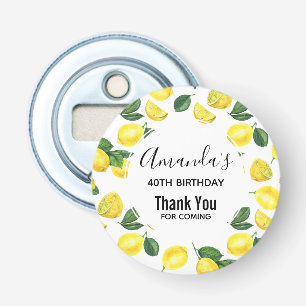 Décapsuleur Fruit Motif d'aquarelle aux citrons jaunes Anniver