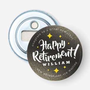 Décapsuleur Fun Gold Glitter Stars Retirement New Adventures