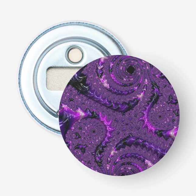 Décapsuleur Funky Bold Boho Purple Digital Abstrait Fractal (Devant)