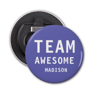 Décapsuleur Funky Team Awesome Purple Nom Personnalisé
