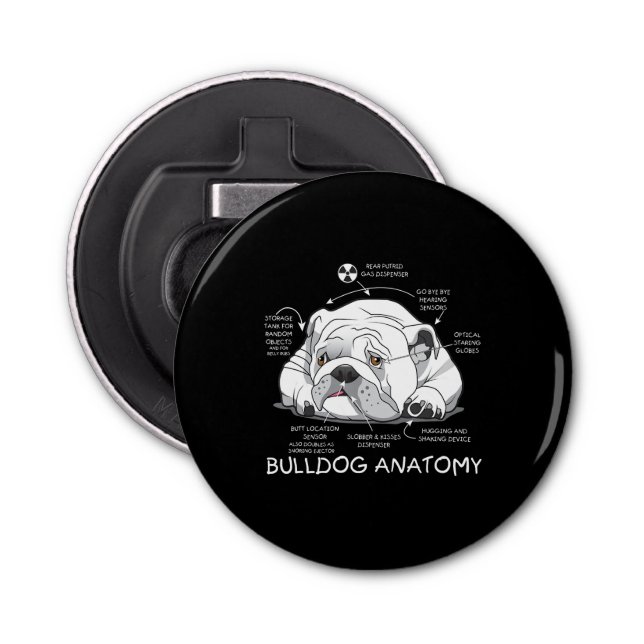 Décapsuleur Funny Cute English Bulldog Anatomie de la biologie (Devant)
