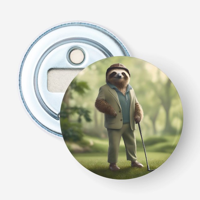 Décapsuleur Funny Sloth Golf Player, (Devant)