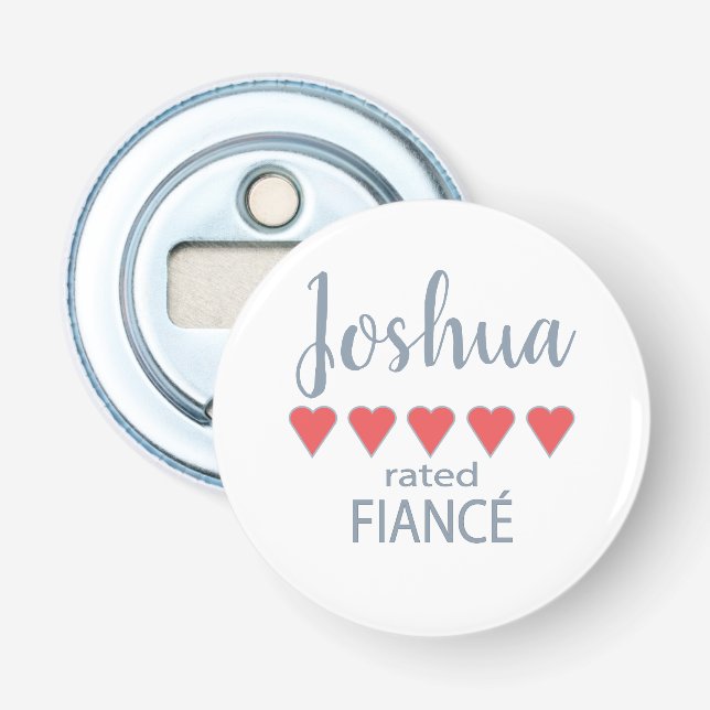 Décapsuleur Futur marié 5 cœurs pour cortège de mariage et mar (Devant)