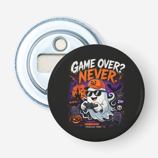 Décapsuleur Game Over Jamais Drôle Gamer Fantôme Halloween (Devant)