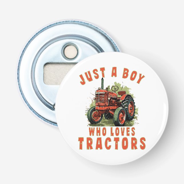 Décapsuleur Garçon de la vie rurale qui aime les tracteurs (Devant)