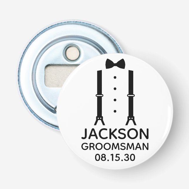 Décapsuleur Garde de marié cravate noire (Devant)