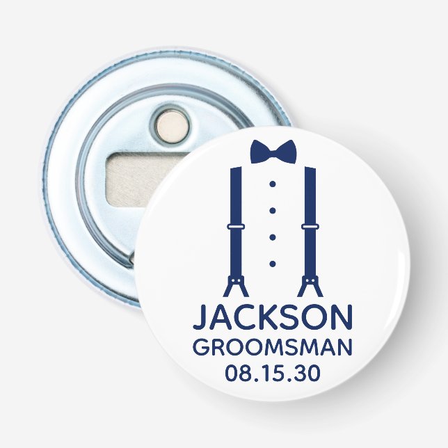 Décapsuleur Garde de marié nœud papillon bleu (Devant)