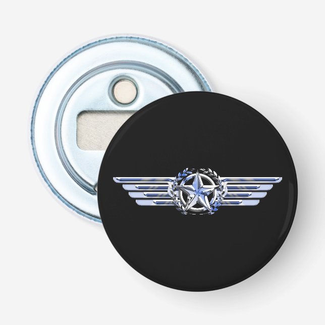 Décapsuleur Général Air Pilot Chrome Comme Star Wings Black (Devant)