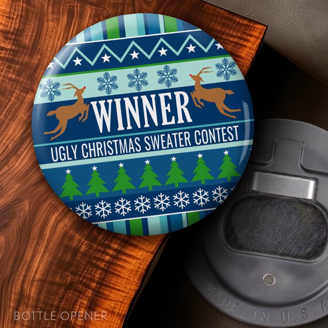 Décapsuleur Génial gagnant du concours de pull de Noël (Custom Bottle Opener)