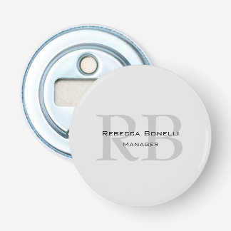 Décapsuleur Gestionnaire de monogrammes gris blanc arrondi