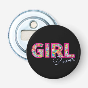 Décapsuleur Girl Power Fille rose belles femmes Fleurs sauva
