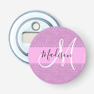 Décapsuleur Glam Lilas Métallisé Rose Nectarine Alvéolé Monogr