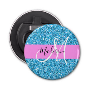 Décapsuleur Glam Sky Blue Parties scintillant rose étincelles