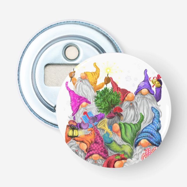 Décapsuleur Gnomes de Noël Ouverture bouteille cadeau (Devant)