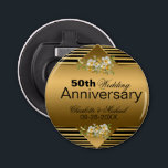 Décapsuleur Gold 50th Wedding Anniversary<br><div class="desc">Cinquante ans ensemble en tant qu'homme et femme est un temps incroyablement long et mérite une grande célébration. Ajoutez ce magnifique ouvre-bouteille à votre collection du 50e anniversaire - une excellente façon de commémorer votre anniversaire. Le texte de ce produit est entièrement personnalisable et vous permettra d'apporter les modifications souhaitées....</div>