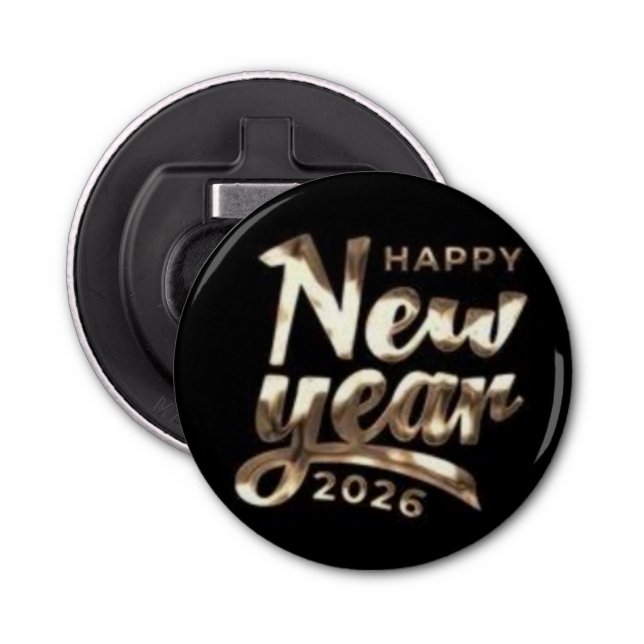 Décapsuleur Gold New Year 2026 Badge (Devant)