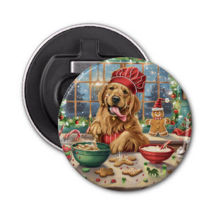 Décapsuleur Golden Retriever Gâteau de vacances : Noël festif
