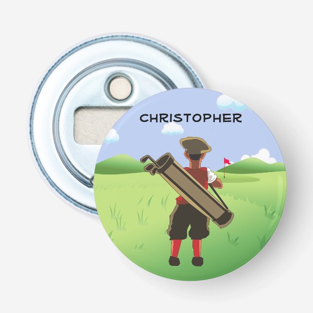 Décapsuleur Golf personnalisé amusant sur le terrain de golf (Devant)