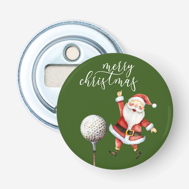 Décapsuleur Golf Santa Claus avec balles de golf sur vert (Devant)