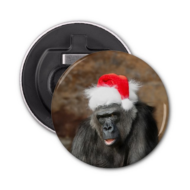 Décapsuleur Gorilla Biddy dans un Casquette de Noël festif (Devant)