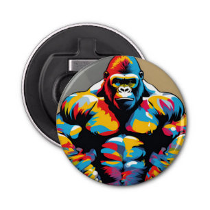 Décapsuleur Gorilla Bodybuilder Poids Lifter Pop Art Cartoon