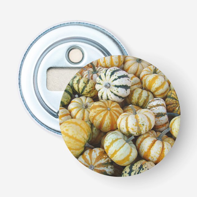 Décapsuleur Gourtes de récolte d'automne orange et vert (Devant)