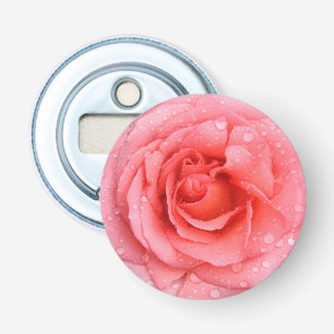 Décapsuleur Gouttes d'eau de rose rouge romantique