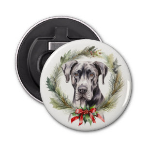 Décapsuleur Grand Dane Noël Wreath Festive Pup