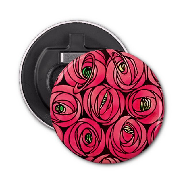 Décapsuleur Graphique rose Art Nouveau Rennie Macintosh (Devant)
