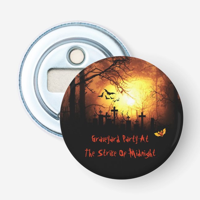 Décapsuleur Graveyard Party - Bouton Bottle Opener (Devant)
