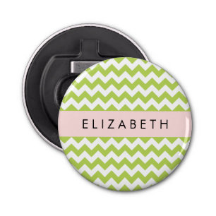 Décapsuleur Green Zigzag, Green Chevron, Votre Nom